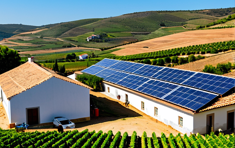 Rural Portuguese Village Energy Autonomy**
"A charming, sun-drenched village in the Alentejo region of Portugal. Solar panels are visibly and tastefully integrated onto rooftops and community buildings. Fully clothed villagers are working on maintaining the panels. In the background, rolling hills and vineyards. Warm, natural lighting. Safe for work, appropriate content, fully clothed, professional, perfect anatomy, natural proportions, high resolution, family-friendly."
**