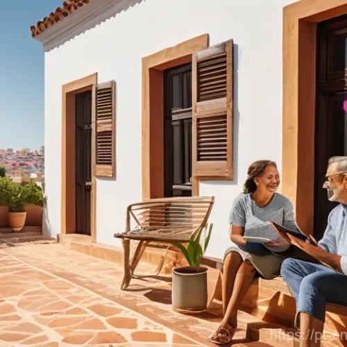 분산형 에너지 시스템의 대안 에너지 솔루션 - **Prompt:** A serene, sun-drenched afternoon at a charming traditional Portuguese home. Modern solar...