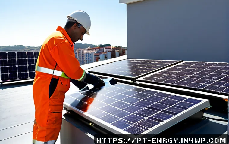 Home 17 분산형 에너지 시스템의 자원 관리 방법 - Photorealistic rooftop solar energy resource management scene in a Portuguese coastal city, middle-a...
